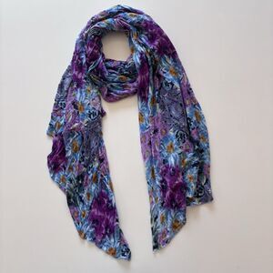 Collection 18 Scarf Watercolor Floral Viscose Colorful Feminine Boho Hippie Chic